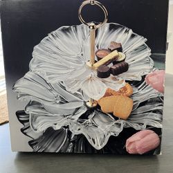 Vintage Mikasa Crystal 2 Tier Server