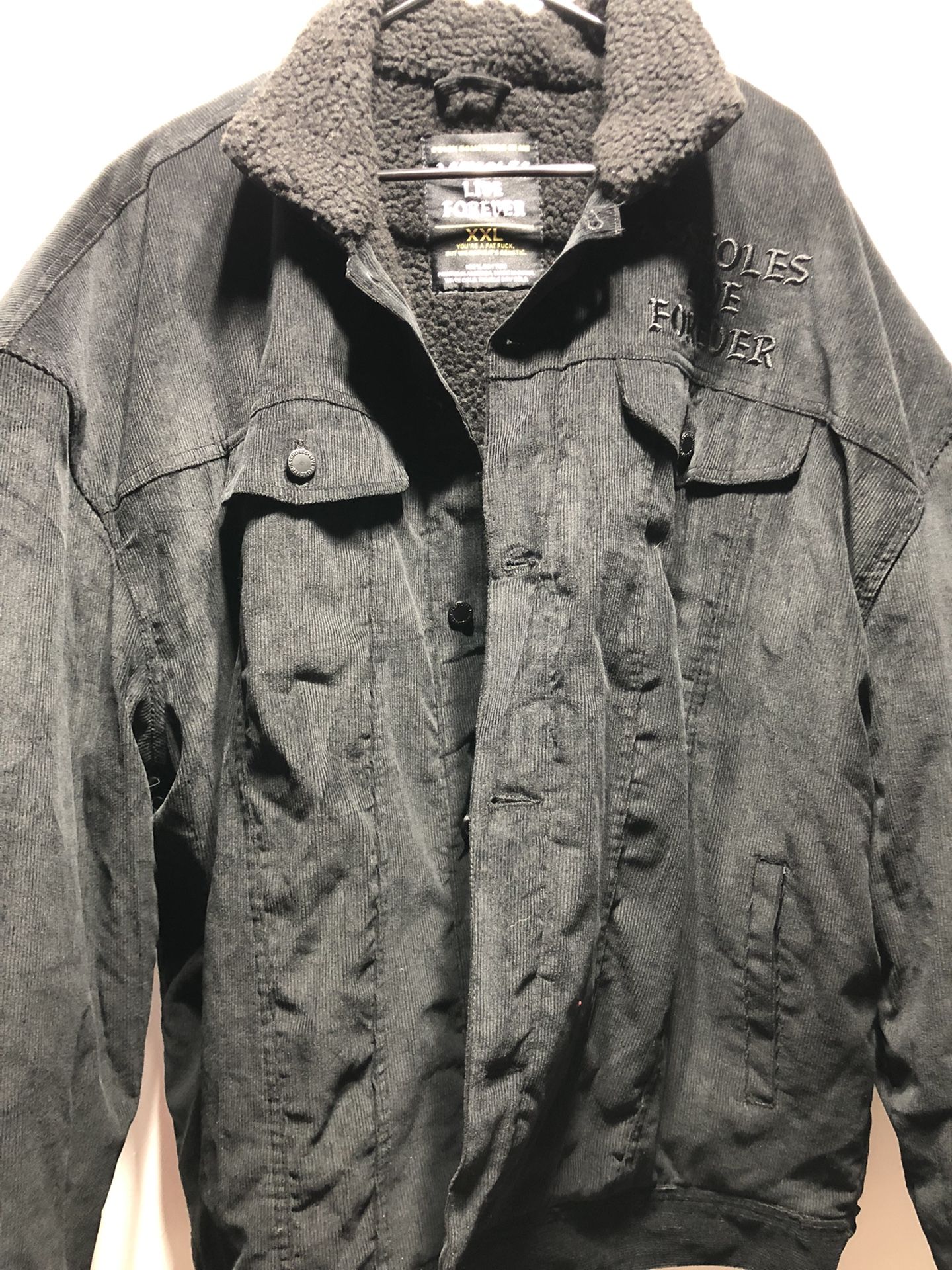 Blackout Corduroy Sherpa Lined Jacket Size 2XL