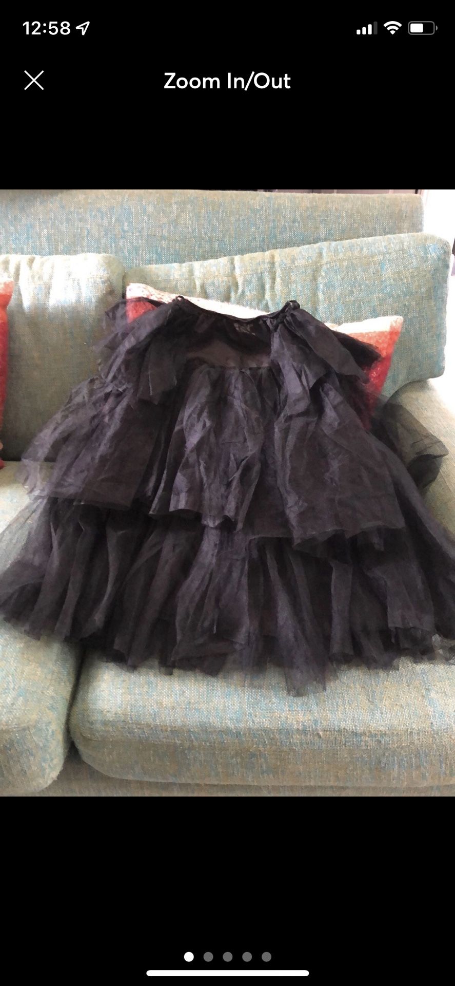 Gorgeous black crinoline petticoat Halloween costume with layers, tool,