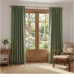 NICETOWN Buffalo Check Plaid 100% Blackout Curtains 84 Inches Long for Bedroom, Living Room Thermal Insulated Room Darkening Rod Pocket Back Tab Drape