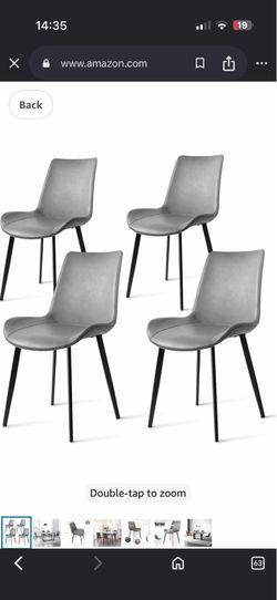 Dining Chairs, Modern PU Leather Dining Chairs, Dining Room Chairs with Sturdy Metal Legs, Upholstered Seat Kitchen Chairs for Living Room, Restaurant