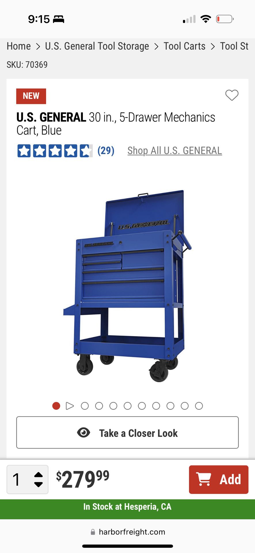US General Tool Cart/ Tool Box