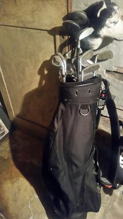 Golf club set in bag