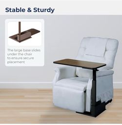Seat Lift Chair Overbed Table, Walnut color