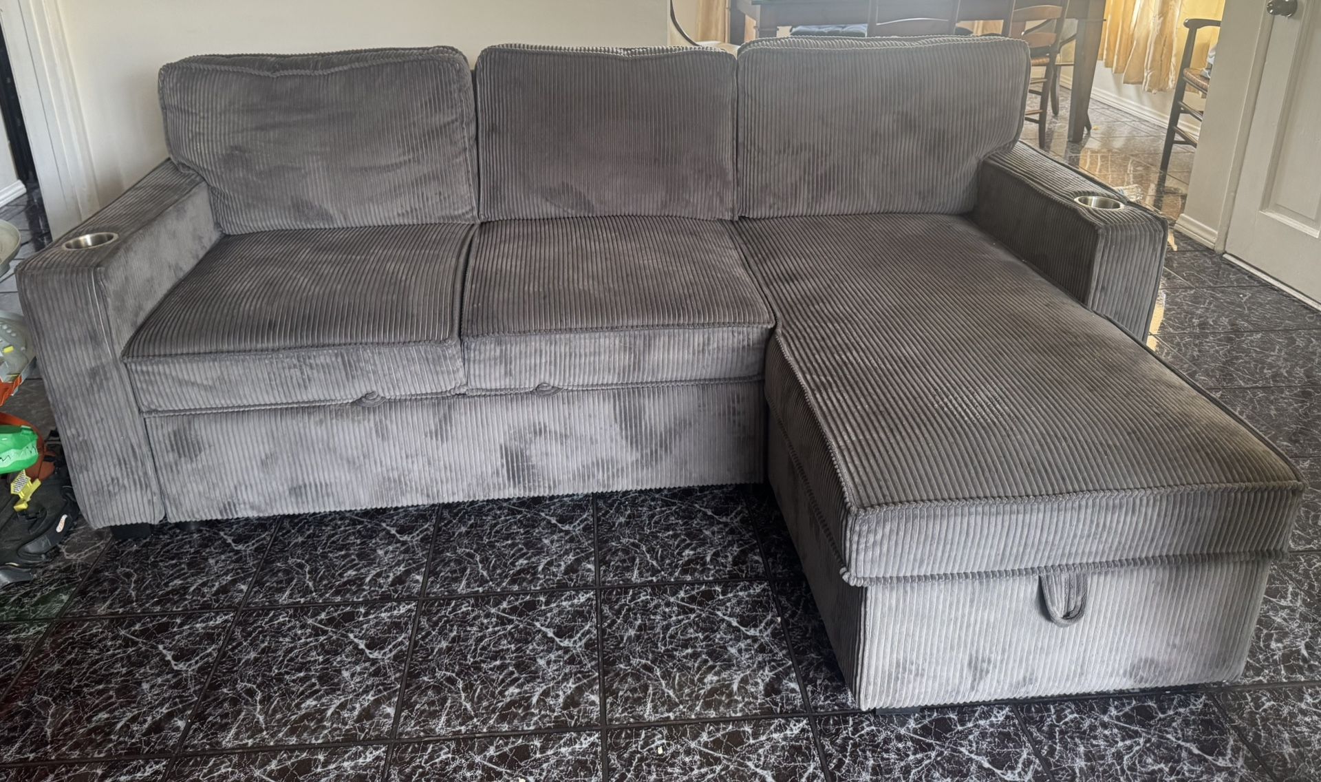 Grey Sectional Couch With Storage 