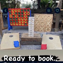 Large Party Games Connect Four Jenga Cornhole