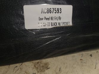 1968^1977 Black Interior Door Panels Front And Back With Pockets