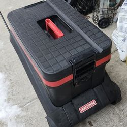 USA Craftsman Portable Wheeled Tool Box Carryall Sit Stand Tote Caddy