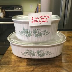 Green on White limited edition Corning Ware 
