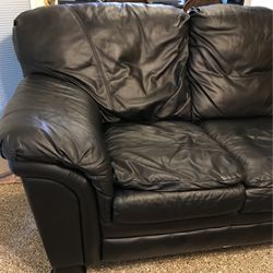 Black Leather Lane Sofa