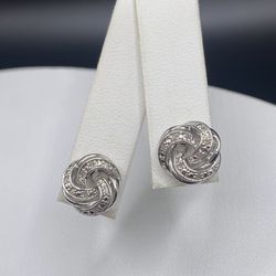 925 Diamond Knot Earrings 