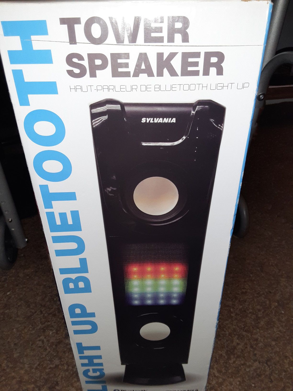 Sylvania light up Bluetooth tower speaker