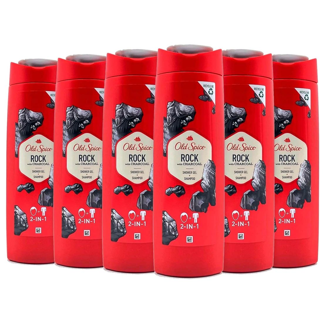 Old Spice Rock With Charcoal Shower Gel & Shampoo for Men 400 ml