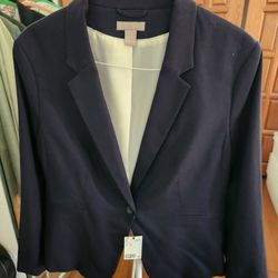H&M Women's Blazer Navy Blue Jacket Size XL NWT One Button - $25