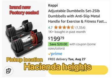 Keppi Adjustable Dumbbells Set-25lb Dumbbells with Anti-Slip Metal Handle for Exercise & Fitness Fast Adjust Weight for Full Body Workout Fitness
