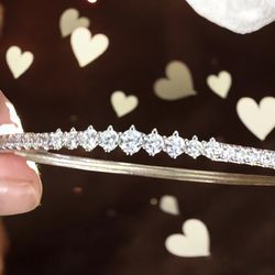 Diamond Bangle Bracelet Size 8 Inches Lab Diamond 