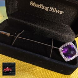 ✔️ DID YOU SEE THIS BEAUTY?* STERLING *AFRICAN AMETHYST, NOT JUST A   LAPEL PIN. AND FOR A JACKET., ON PURSE, SUN VISOR FOR PROTECTION IN YOUR CAR, 