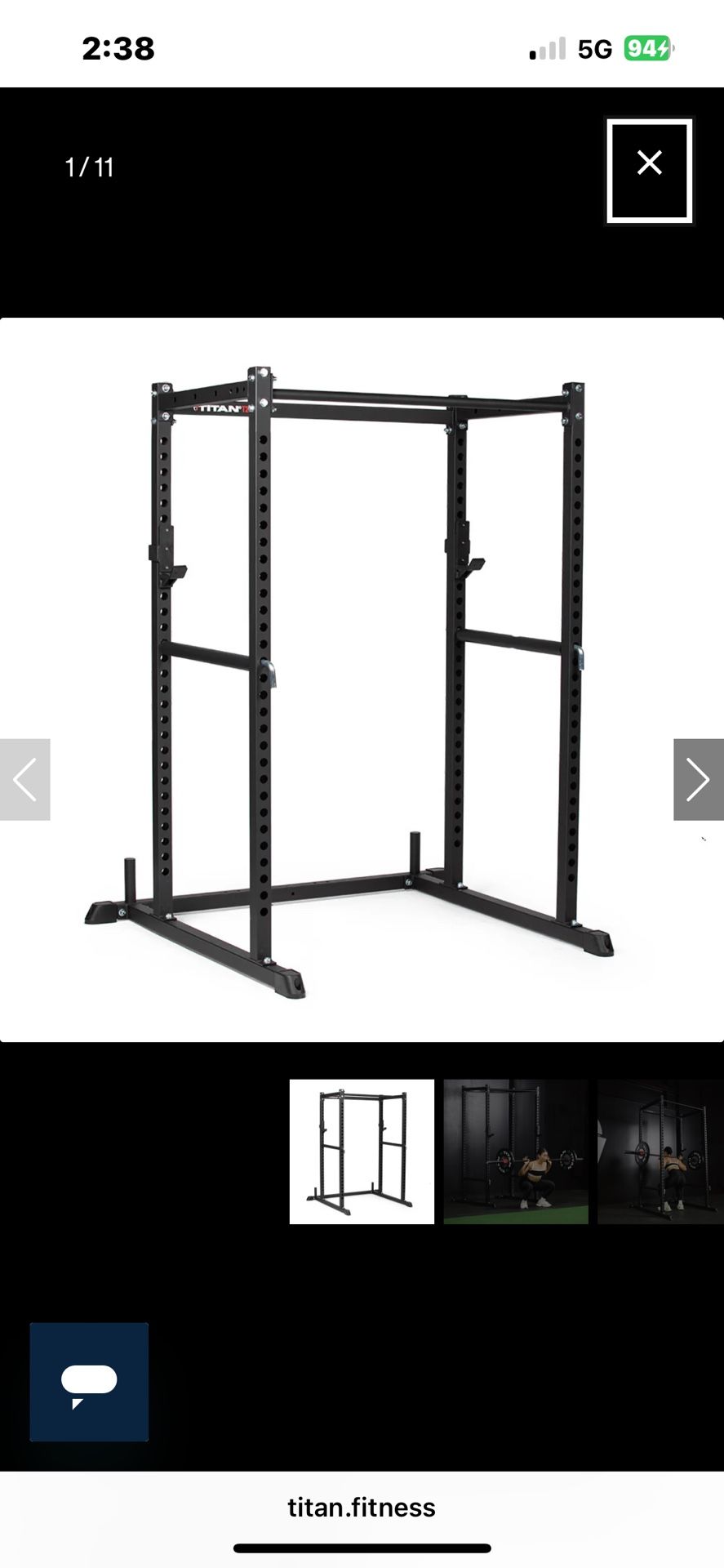 Full Squat Rack w/45lb Bar and Weights