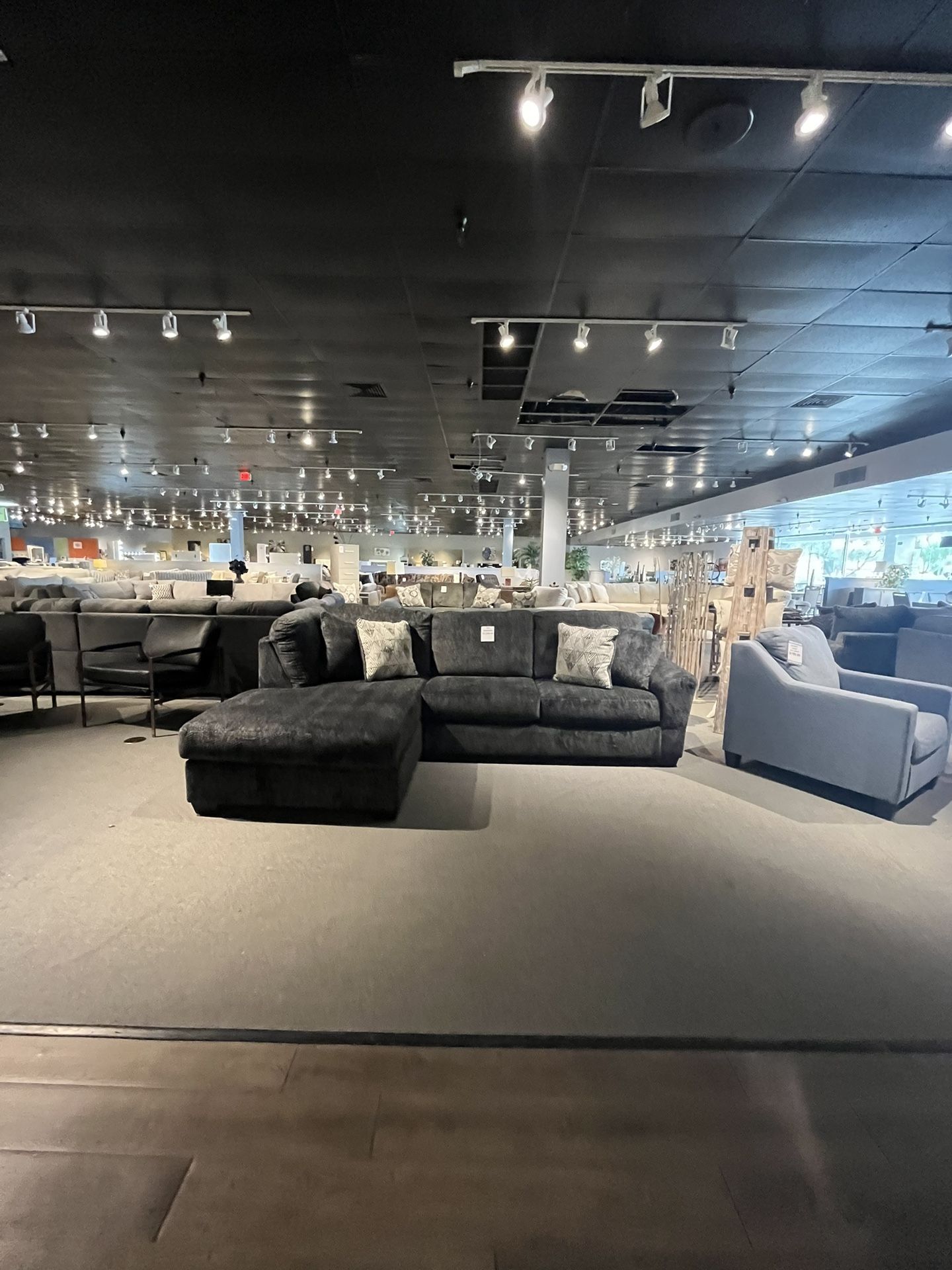 Charcoal 2PC Chaise Sectional Couch