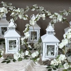 Set Of 8 Floral Lantern Centerpieces For Wedding, Quinceanera/Quince, Shower, Baptism, Special Events