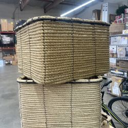 16x16 Square Hand Woven Basket