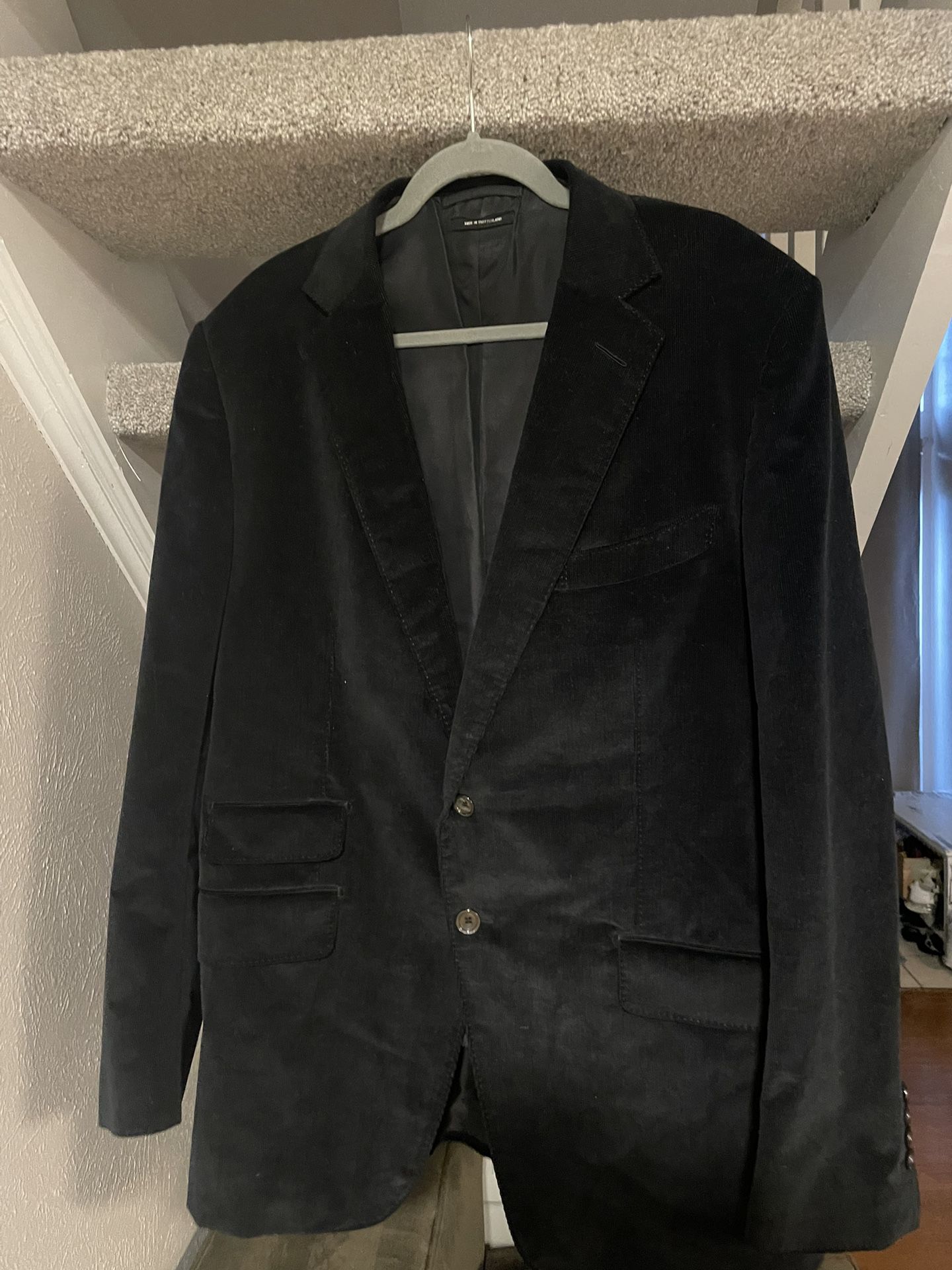 Tom Ford Black Corduroy Men’s Sports Suit, Coat Jacket