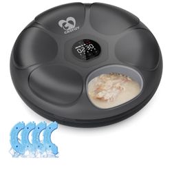 Casfuy Automatic Cat Feeder Cordless - Automatic Cat Food Dispenser 