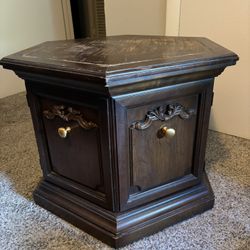 Solid Wood Hexagon Side Table