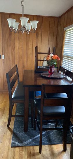 Real Wood Dining Table With Chairs and Bench