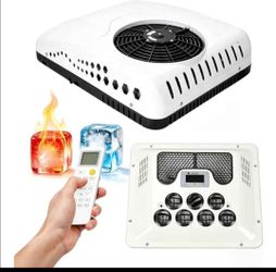 Split Parking Air Conditioner with both Cooling and Heating functions (Model: X6-12v). Perfect for RVs, vans, campers, travel trailers, and trucks run