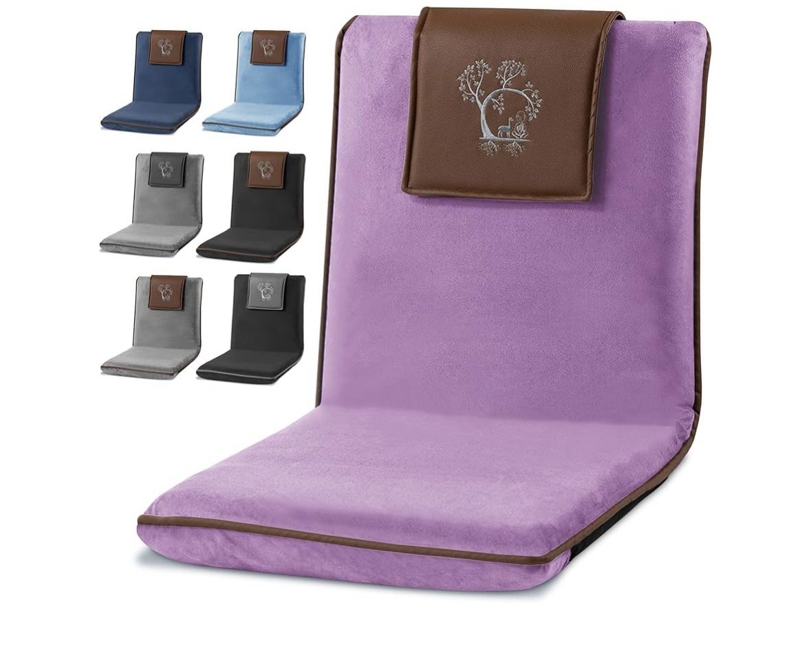 Adjustable Japanese Floor Chair with Back Support for Adults | Premium Meditation Chair for Seating, Yoga & Gaming -Folding Backjack Floor Chair with