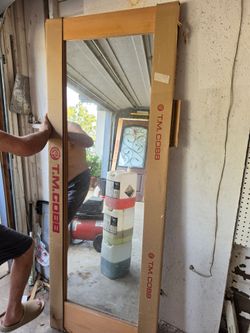 Door with mirror
