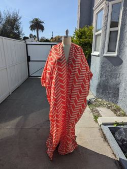 Custom Geometric Print Duster Coat/ Coverup
