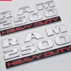 2x 2013-2018 Dodge "Ram 2500 Heavy Duty" Chrome Emblem Nameplate NEW Mopar