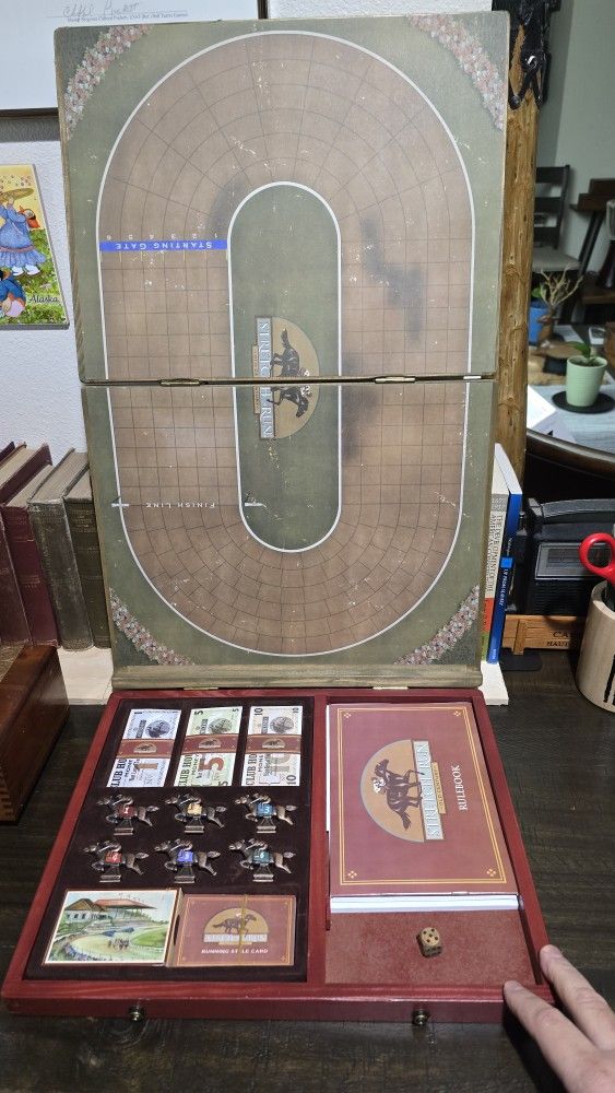 Front Porch Old Century Stretch Run Horse Racing Board Game Kentucky Derby Kids Game Complete!