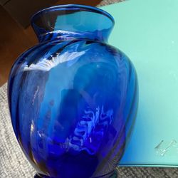 Cobalt Blue Swirl Vase