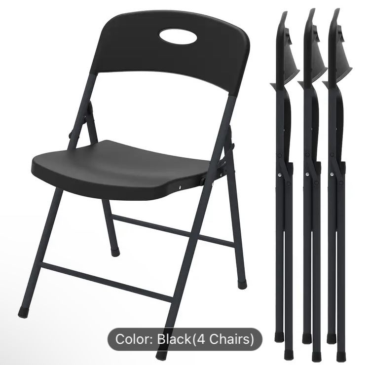 Set of 4 folding Chairs New In Box Black firm price