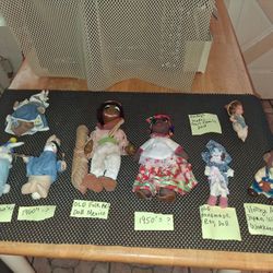 Vintage Old Dolls Very Old And A Wind Up Monkey From Japan That Works.. Selling As A Bundle/ Set.. All Sales Final.