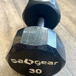 Single Cast Iron Hex Dumbbell  (Single One) 30 lbs