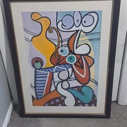Pablo Picasso's Still Life with a Pedestal Table Painting Reprint 