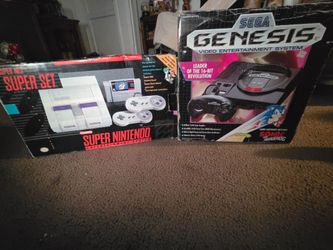 Super Nintendo SNES Super Set & Sega Genesis Boxes