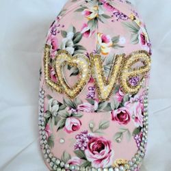 New Pink Floral LOVE Cap