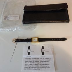 NEW!! BLACK LADIES WALLET AND MATCHING WATCH SET.