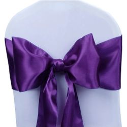 Satin Chair Sashes Ties  50 pcs Chair