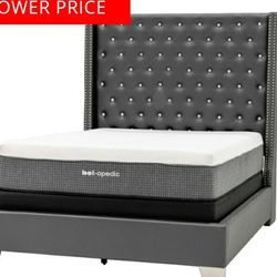 Queen size headboard and footboard new in box memory foam mattress set free delivery  
