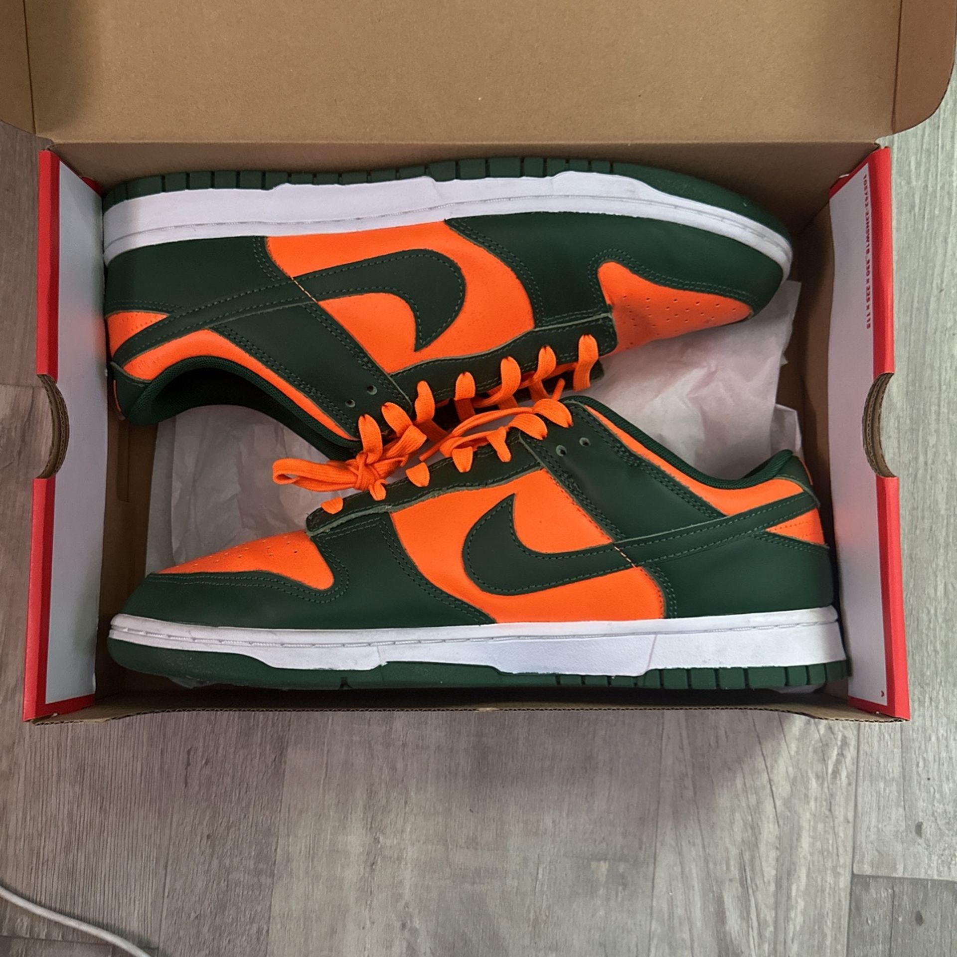 Miami Hurricane Nike Dunk Lows