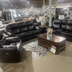 Leather Sofa Set