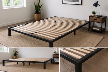 🛏️ Twin Size Black Metal Bed Frame