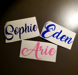 CUSTOM NAME DECALS- permanent or removable