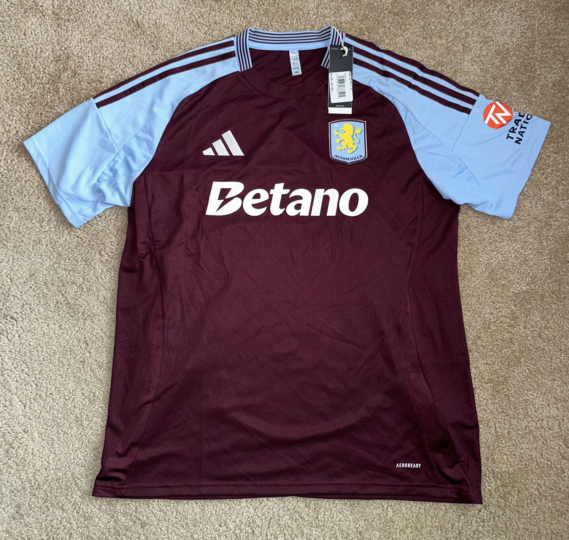 Aston Villa Adidas Home Jersey 2024-25 Size L And XL